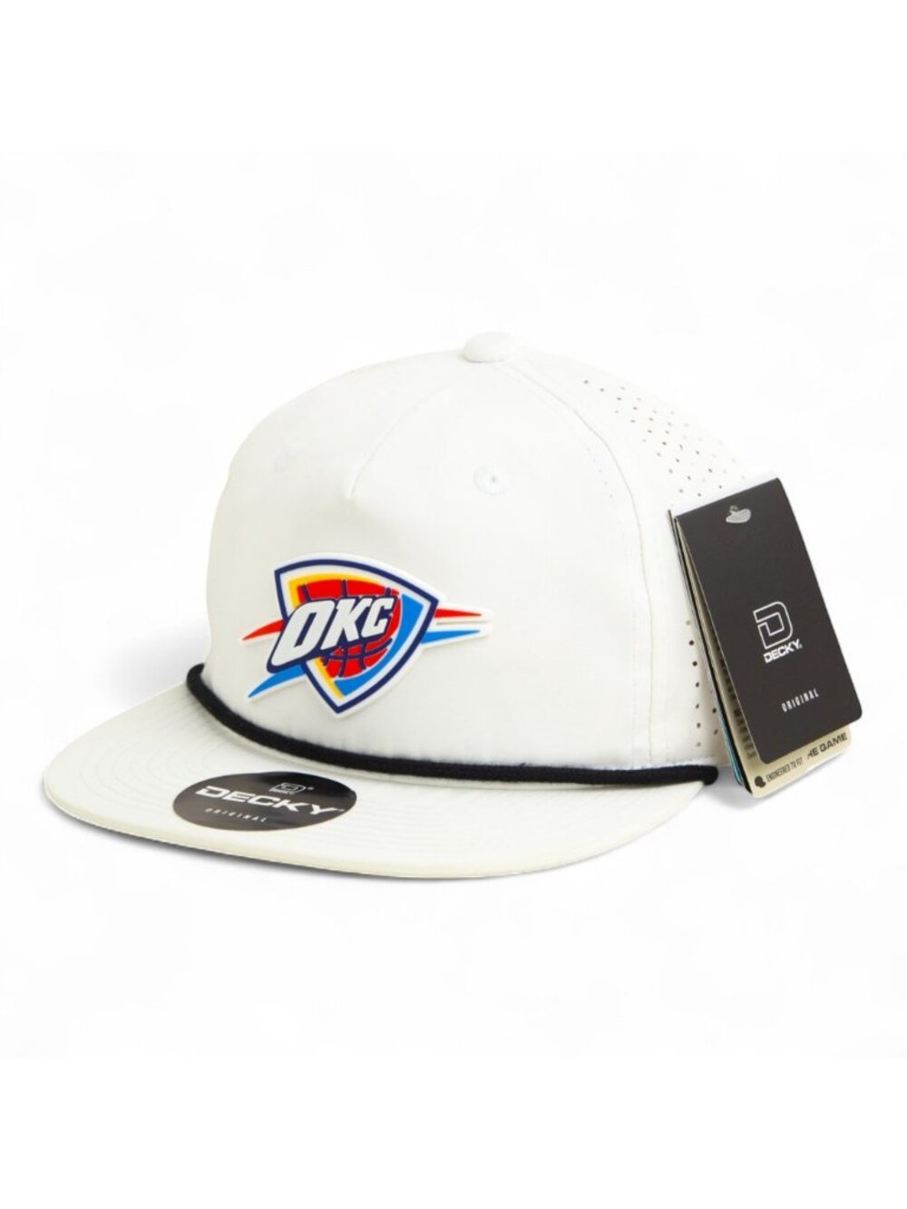 Oklahoma City Thunder 3D Perforated Rope Hat- White/ Black